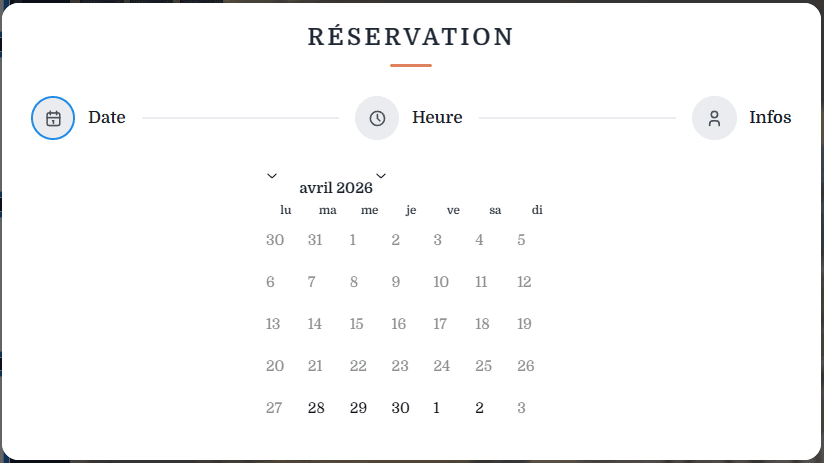 Widget de réservation Resaly